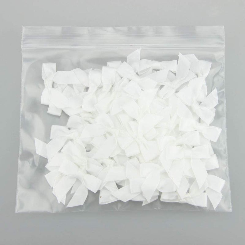 7Rainbows 50pcs Boutique 1.5" White Satin Ribbon Mini Bows for Craft Sewing Scrapbooking Wedding and Gift Wrapping - Image 4